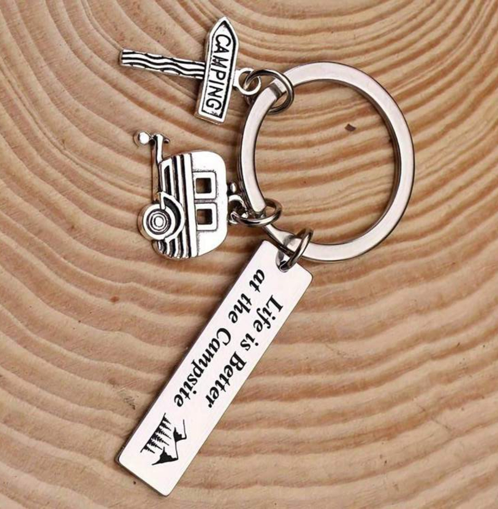 3/$25 Life Is Better At The Campsite Camping Trailer Stainless Steel Keychain